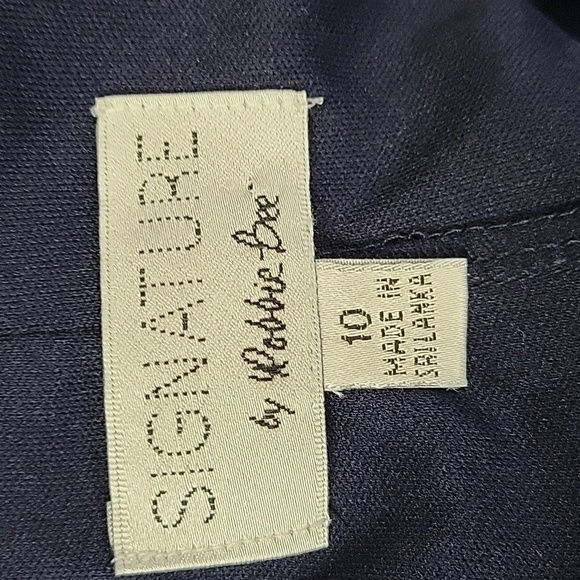 Signature by Robbie Bee Satin Bow Tie A-Line Dress Navy Blue Size 10 - Picture 11 of 14